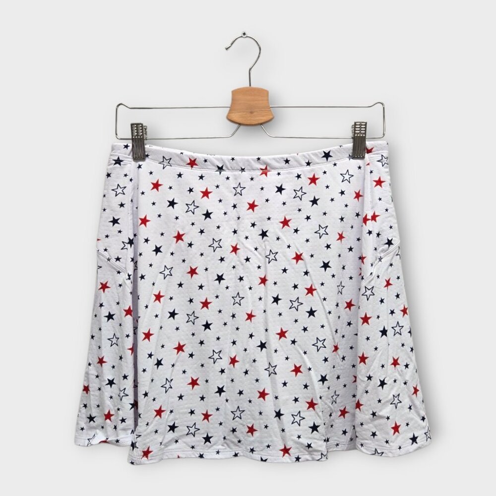 IBKUL Golf Women's Skort Star Print (White/Red/Navy) - Small